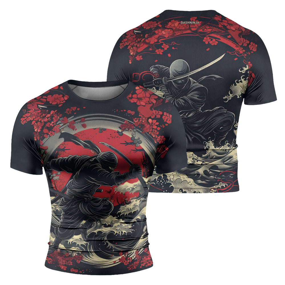 Rashninja Ninja Great Wave Men's Short Sleeve Rash Guard