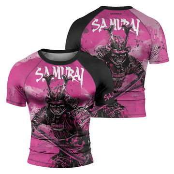 Rashninja Samurai Pink Fury Men's Short Sleeve Rash Guard