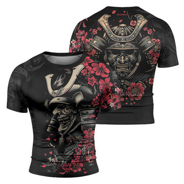 Rashninja Samurai Golden Mask Men's Short Sleeve Rash Guard