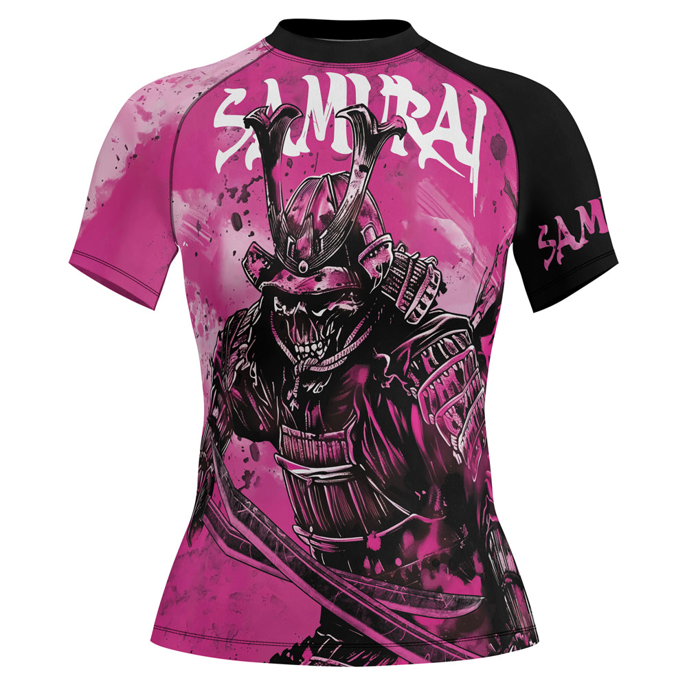 Rashninja Samurai Pink Fury Women's Short Sleeve Rash Guard