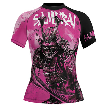 Rashninja Samurai Pink Fury Women's Short Sleeve Rash Guard