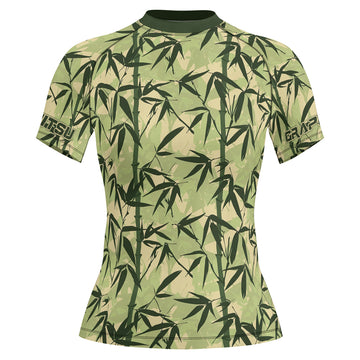 Rashninja Camouflage Bamboo Leaf Blend Women's Short Sleeve Rash Guard
