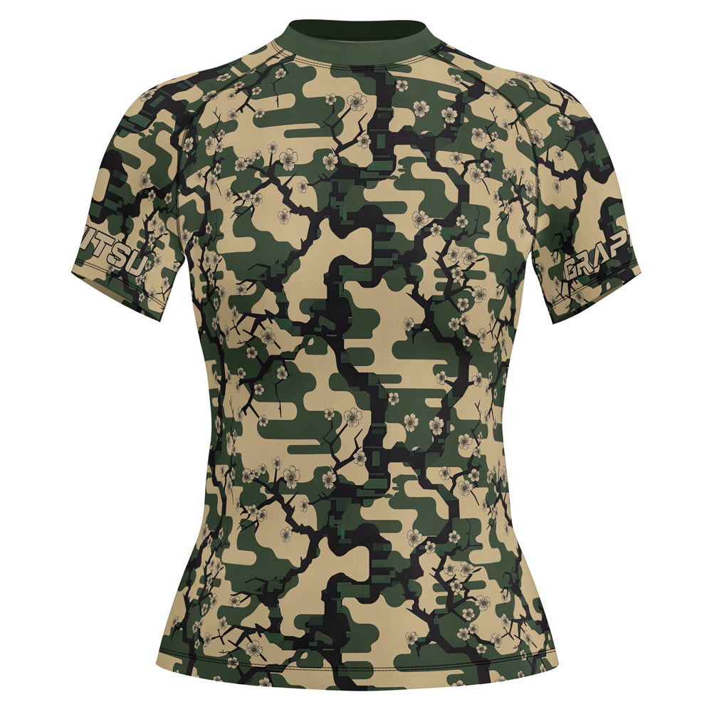 Rashninja Camouflage Jungle Phantom Women's Short Sleeve Rash Guard