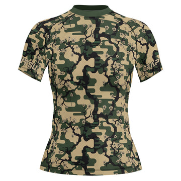 Rashninja Camouflage Jungle Phantom Women's Short Sleeve Rash Guard