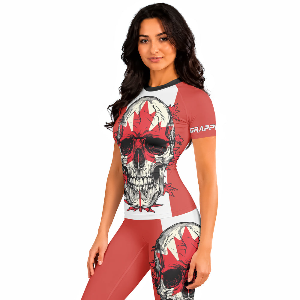 Rashninja Patriot Canada Flag Women's Short Sleeve Rash Guard