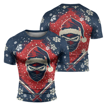 Rashninja Christmas Ninja Santa Men's Short Sleeve Rash Guard