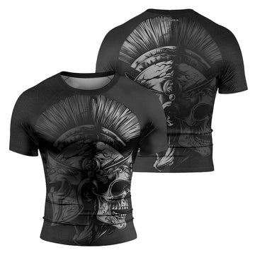 Rashninja Spartan Skull Clash Men's Short Sleeve Rash Guard