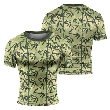 Rashninja Camouflage Bamboo Leaf Blend Men's Short Sleeve Rash Guard