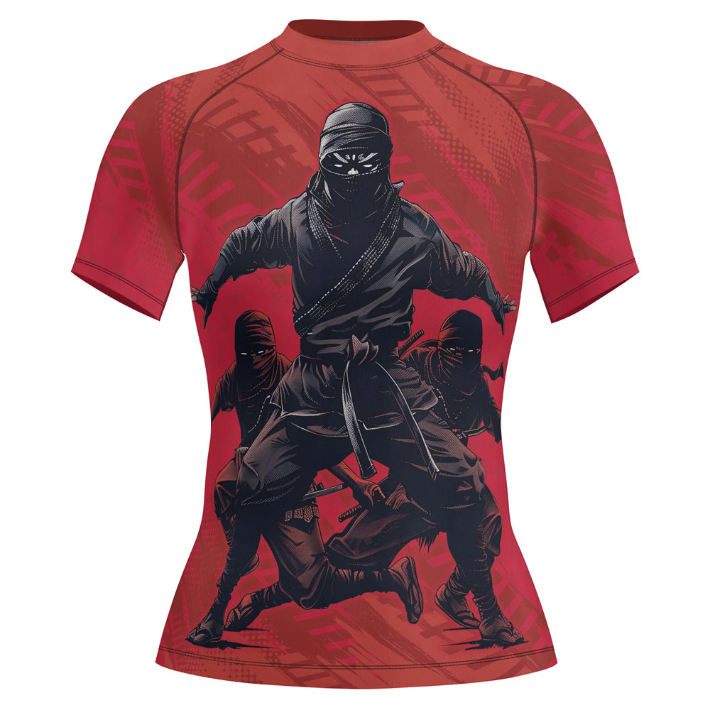 Rashninja Ninja Red Assault Women's Short Sleeve Rash Guard