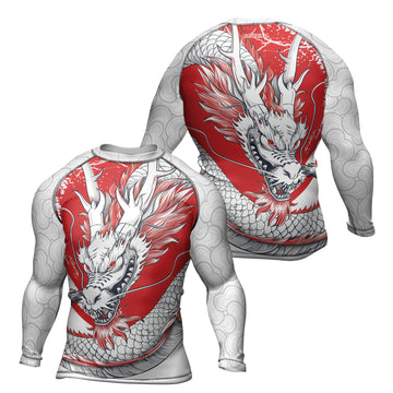 Rashninja Dragon Eclipse Red Men's Long Sleeve Rash Guard