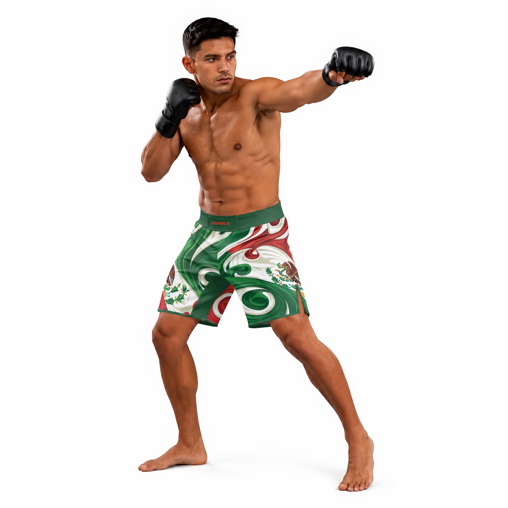 Rashninja Patriot Mexico Flag Men's Fight Shorts