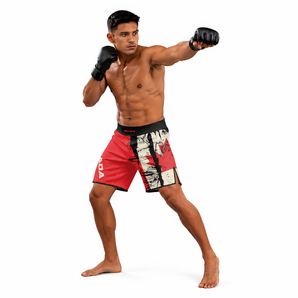 Rashninja Patriot Canada Flag Men's Fight Shorts