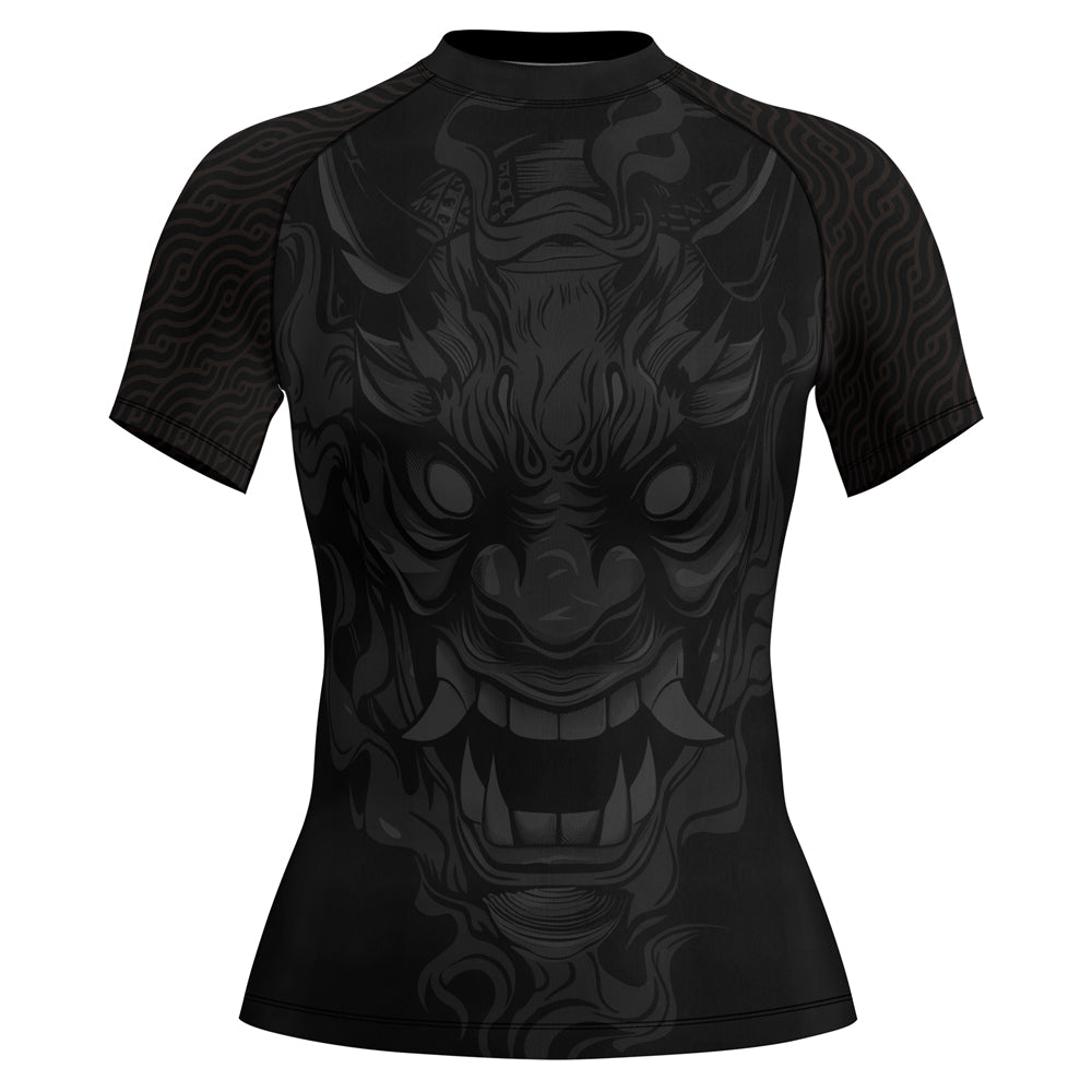 Rashninja Samurai Oni Flames Women's Short Sleeve Rash Guard