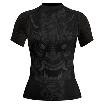 Rashninja Samurai Oni Flames Women's Short Sleeve Rash Guard