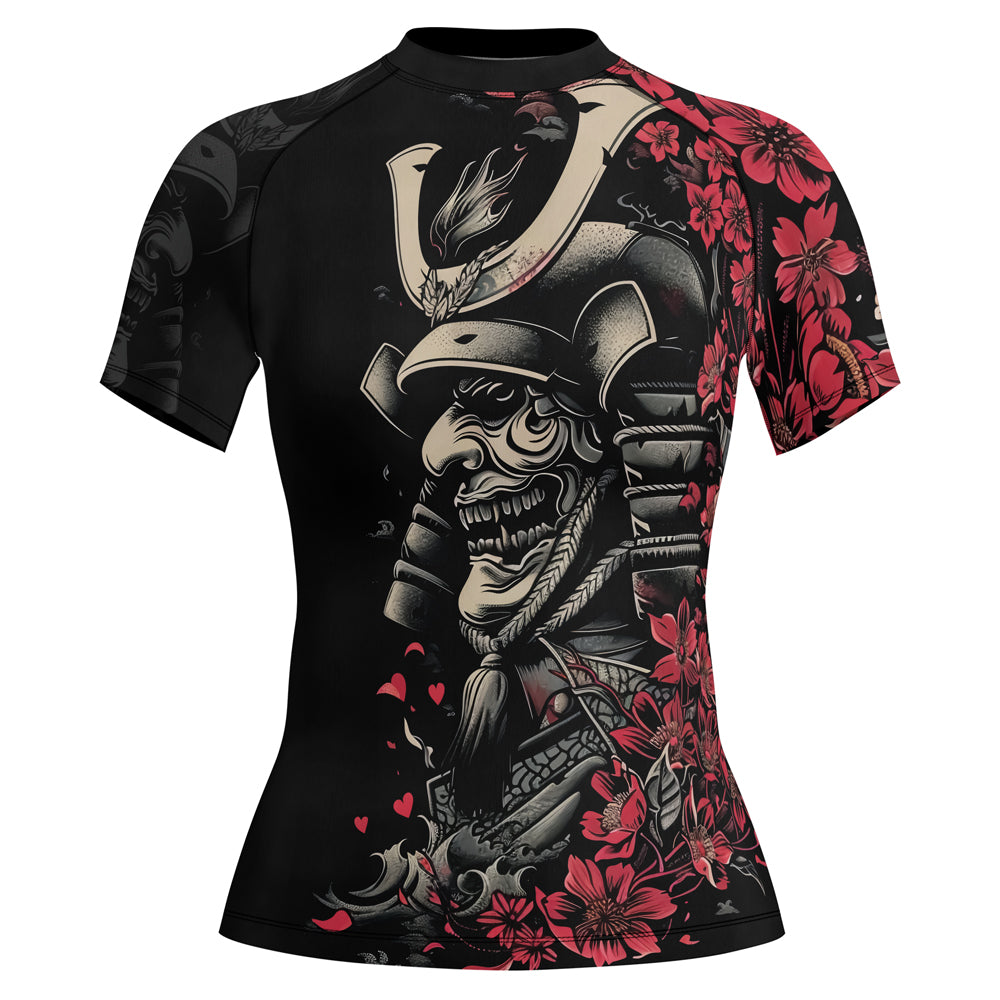 Rashninja Samurai Golden Mask Women's Short Sleeve Rash Guard