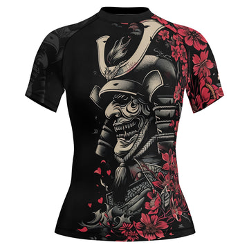 Rashninja Samurai Golden Mask Women's Short Sleeve Rash Guard