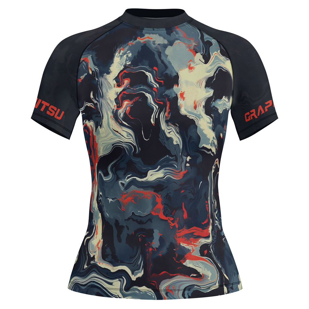 Rashninja Cyber Storm Fire Women's Short Sleeve Rash Guard
