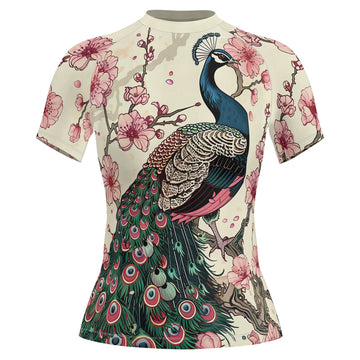 Rashninja Peacock Blossom Women's Short Sleeve Rash Guard