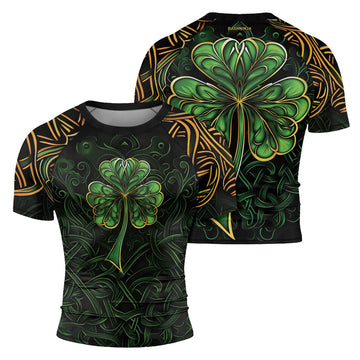 Rashninja Irish Celtic Clover Men's Short Sleeve Rash Guard – St. Patrick's Day Edition