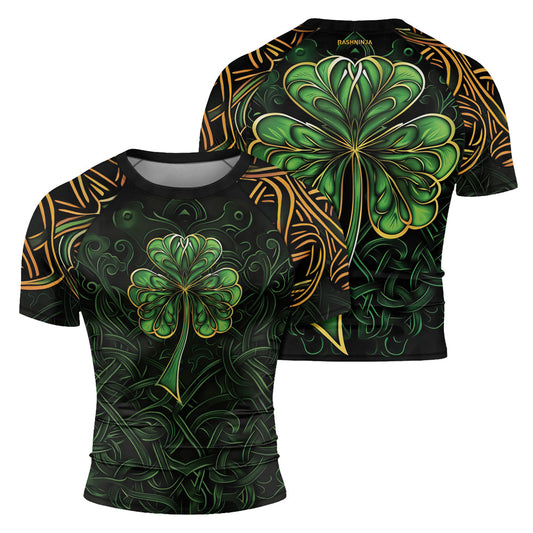 Rashninja Irish Celtic Clover Men's Short Sleeve Rash Guard – St. Patrick's Day Edition