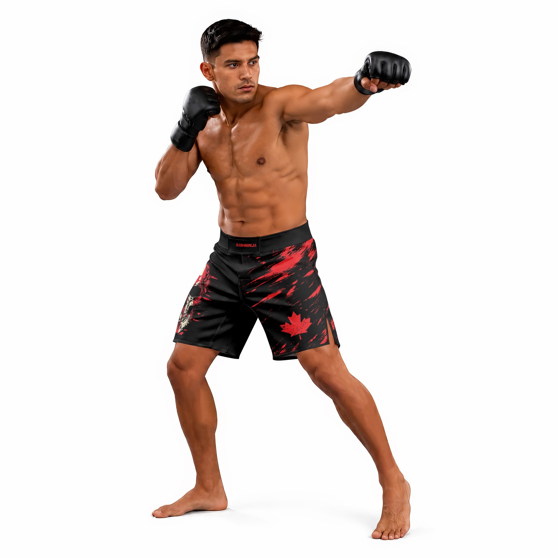 Rashninja Patriot Canada Flag Men's Fight Shorts