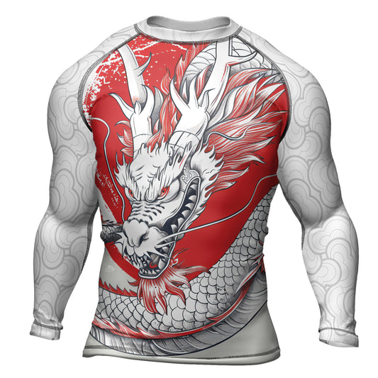 Rashninja Dragon Eclipse Red Men's Long Sleeve Rash Guard
