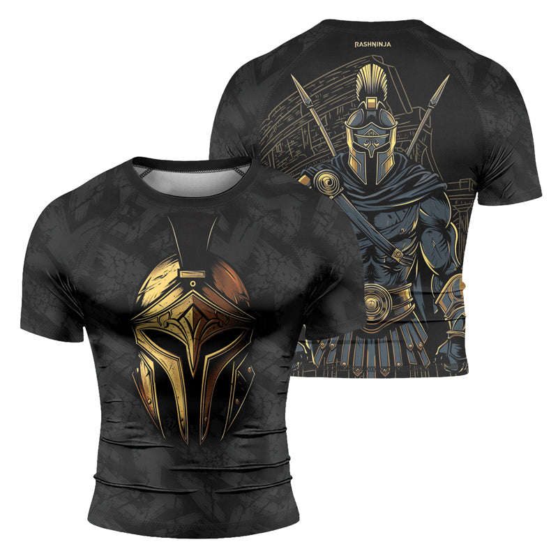 Rashninja Spartan Golden Helm Men's Long Sleeve Rash Guard