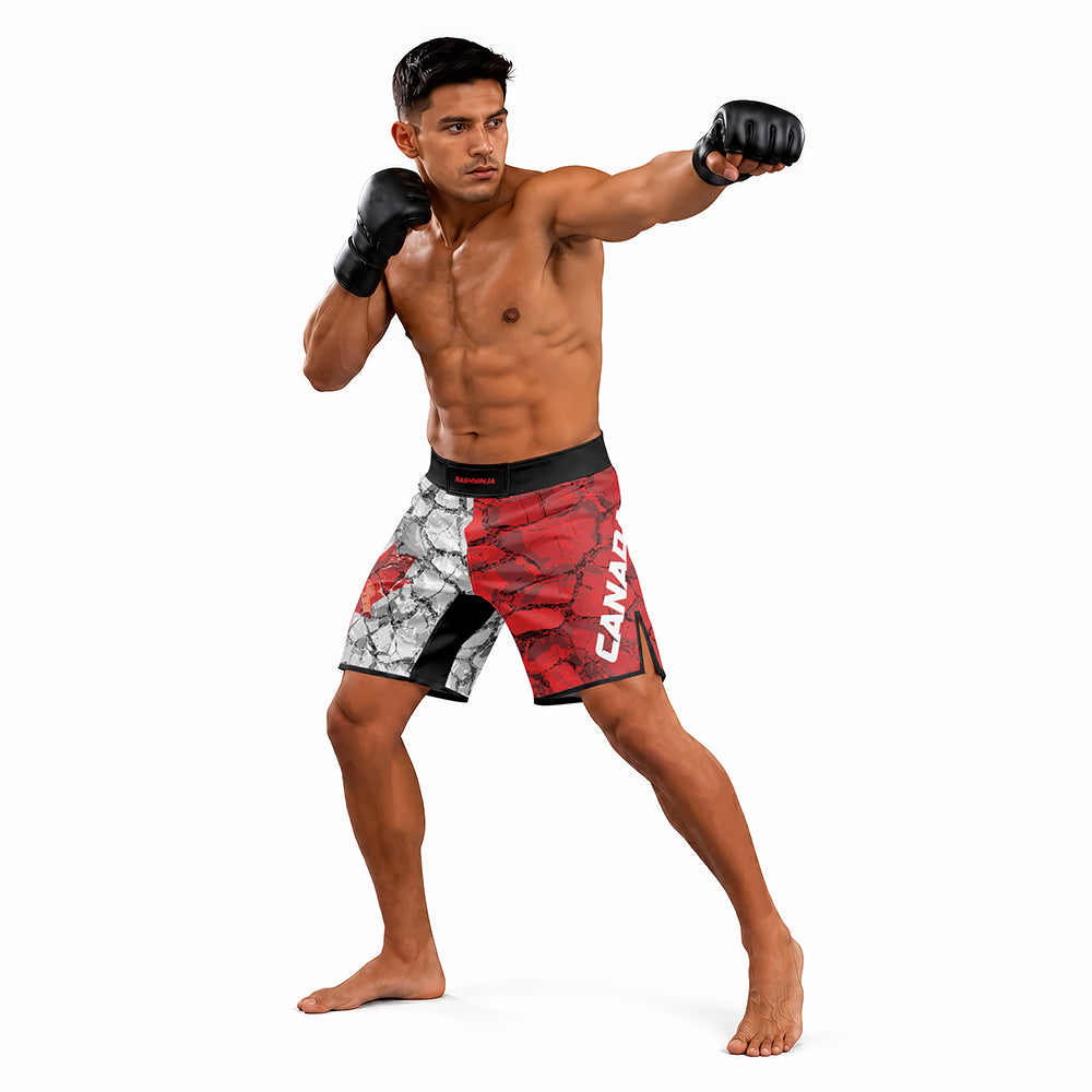Rashninja Patriot Canada Flag Men's Fight Shorts