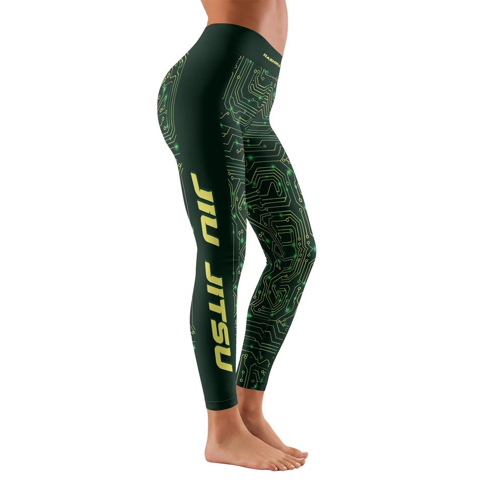 Rashninja Green Cyber Circuit Women's Leggings