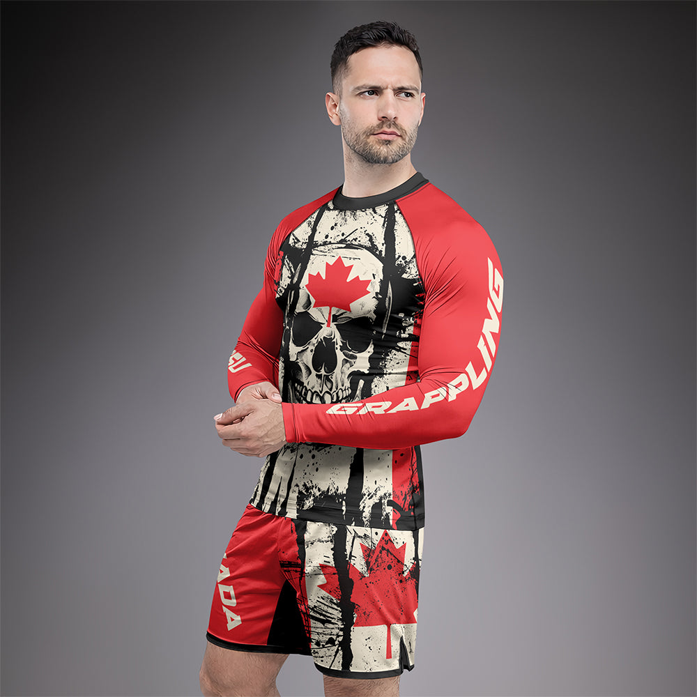 Rashninja Patriot Canada Flag Men's Long Sleeve Rash Guard