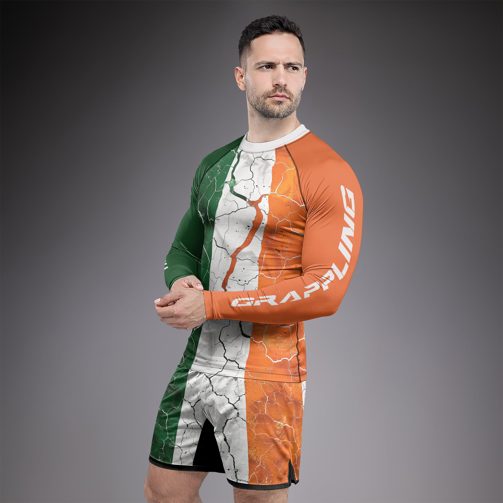 Rashninja Patriot Ireland Flag Men's Long Sleeve Rash Guard
