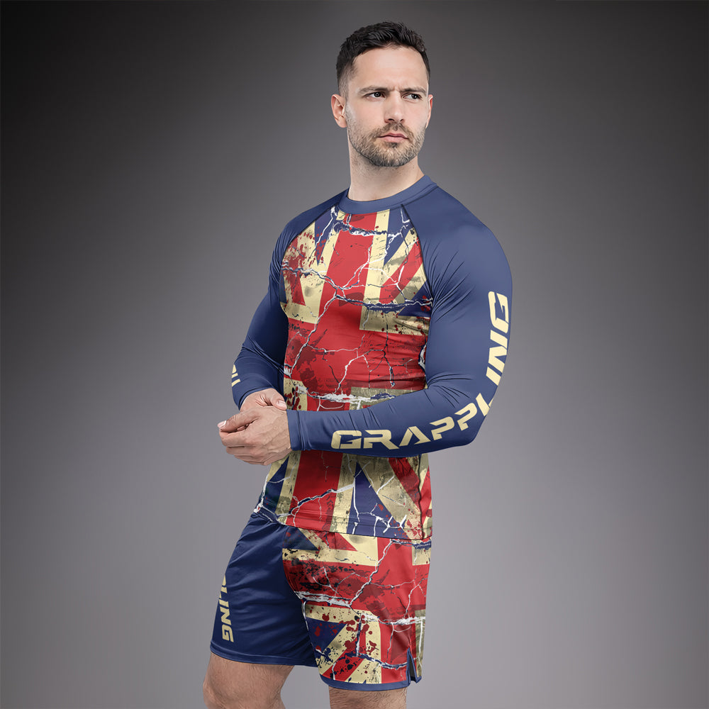 Rashninja United Kingdom Flag Men's Long Sleeve Rash Guard