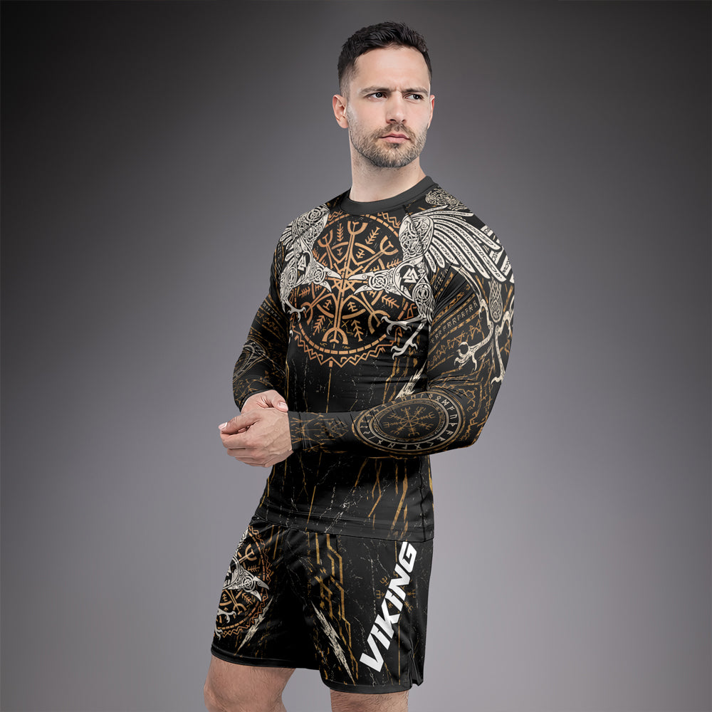 Rashninja Viking Raven Men's Long Sleeve Rash Guard