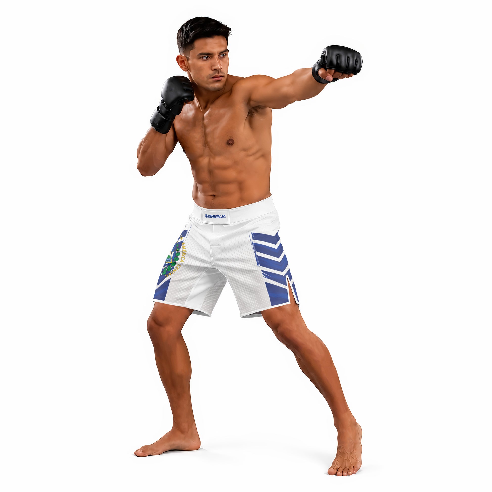Rashninja Patriot El Salvador Flag Men's Fight Shorts