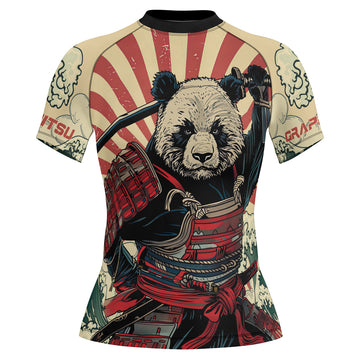 Rashninja Panda Samurai Circle Women's Short Sleeve Rash Guard