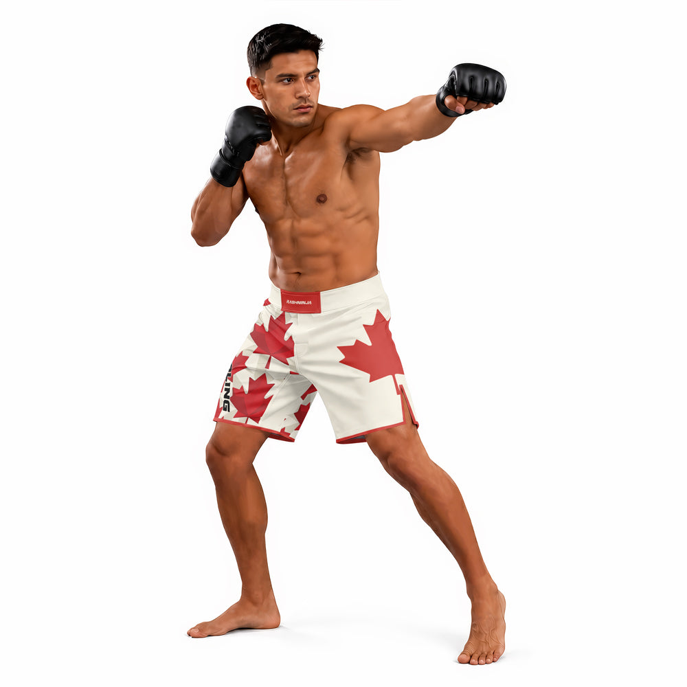 Rashninja Patriot Canada Flag Men's Fight Shorts
