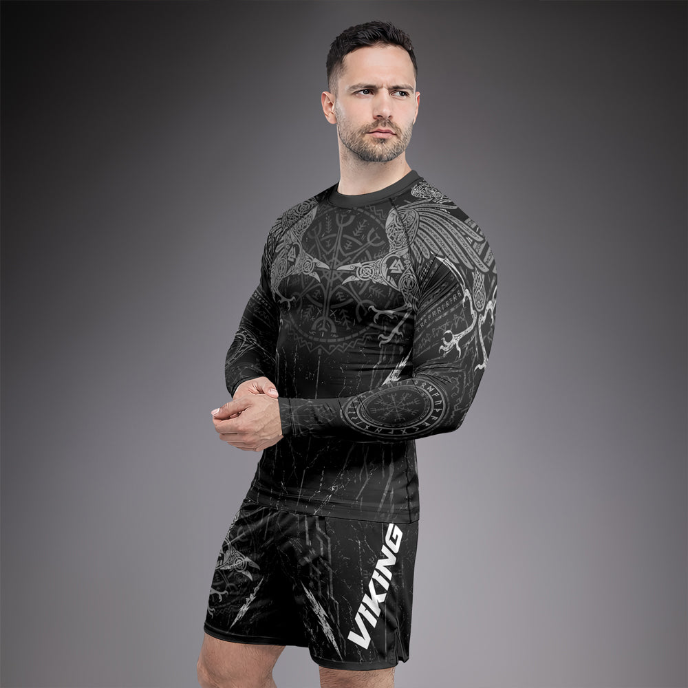Rashninja Viking Raven Men's Long Sleeve Rash Guard