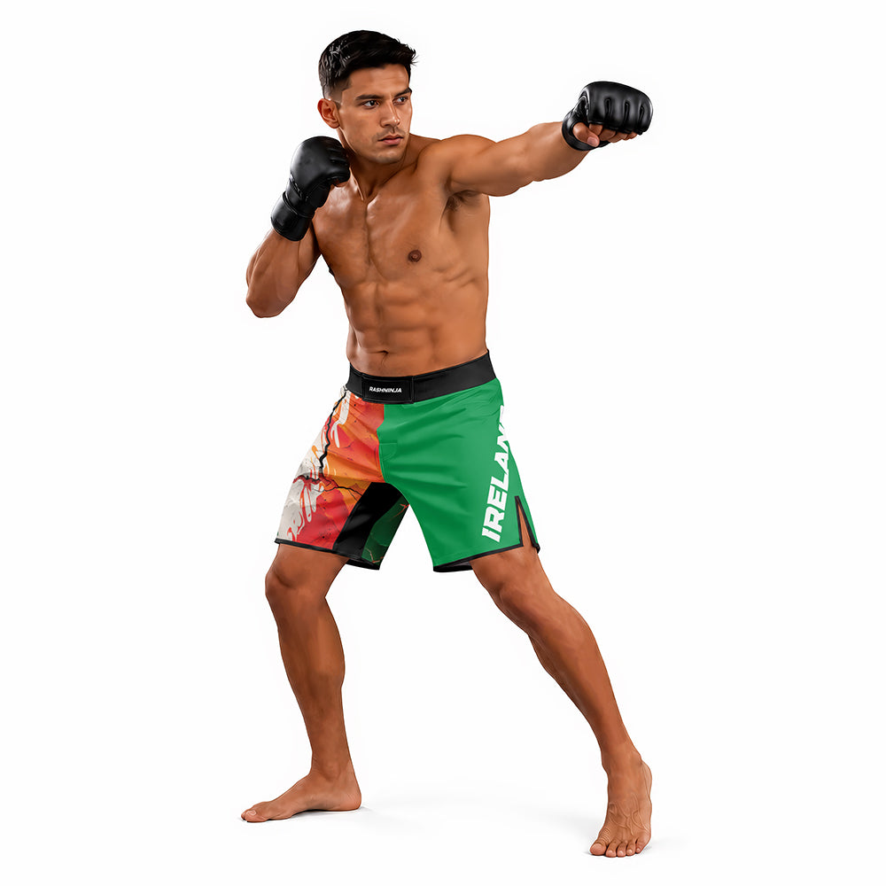 Rashninja Patriot Ireland Flag Men's Fight Shorts
