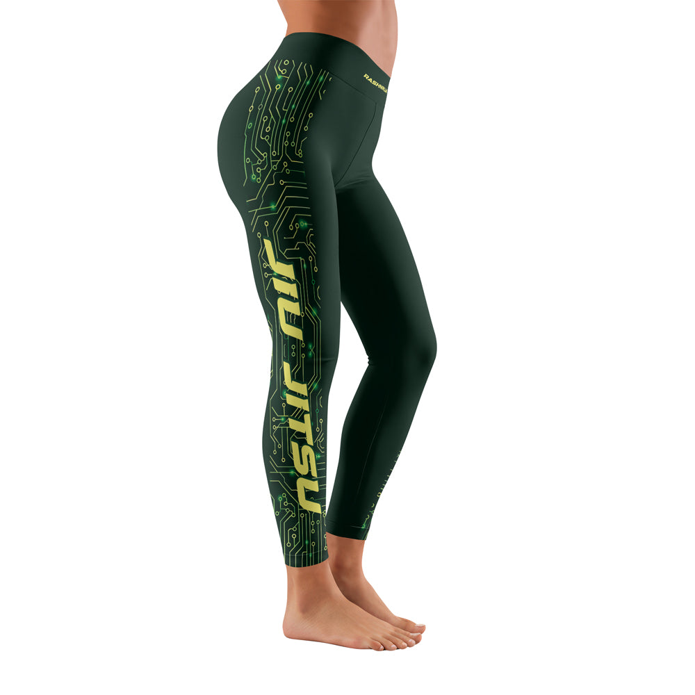 Rashninja Green Cyber Circuit Women's Leggings