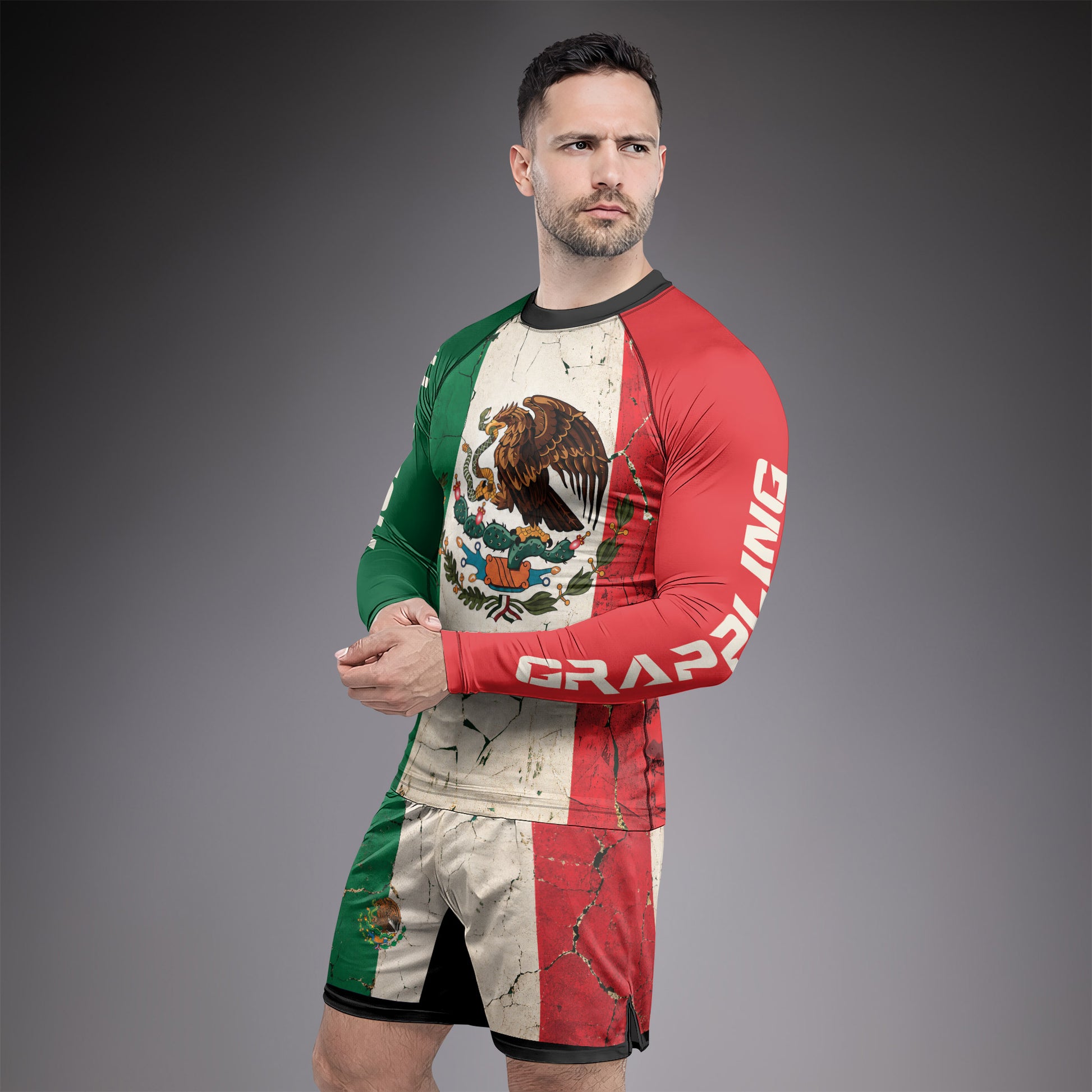Rashninja Patriot Mexico Flag Men's Fight Shorts
