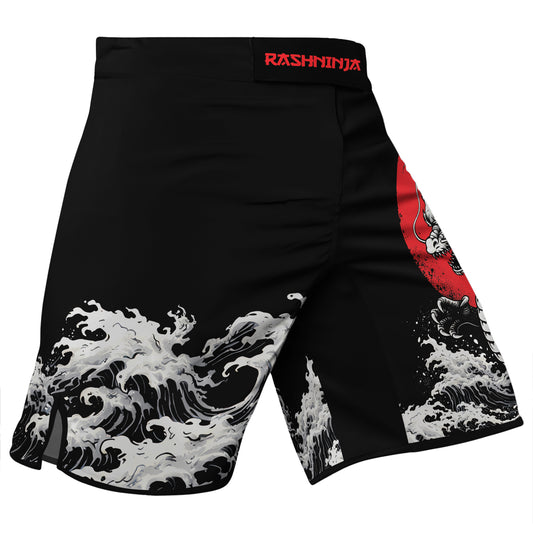 Rashninja Dragon Aurora Gold Men's Fight Shorts
