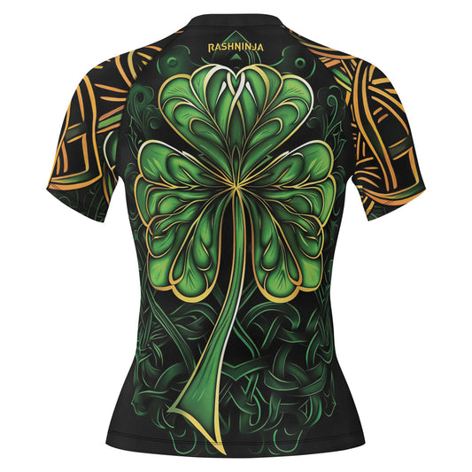 Rashninja Irish Celtic Clover Women's Short Sleeve Rash Guard – St. Patrick's Day Edition