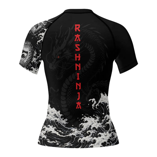Rashninja Dragon Aurora Gold Women's Short Sleeve Rash Guard