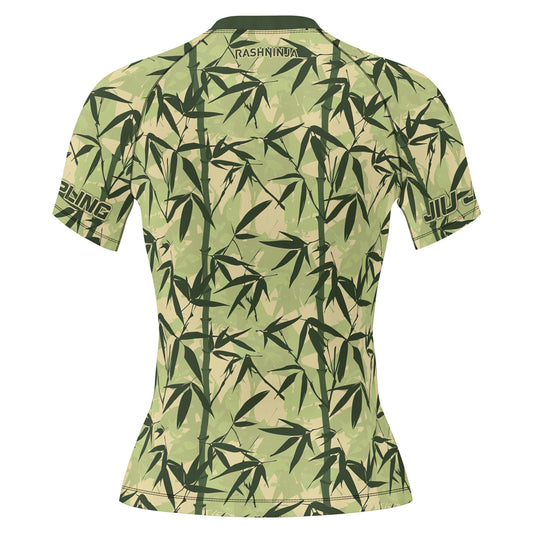 Rashninja Camouflage Bamboo Leaf Blend Women's Short Sleeve Rash Guard