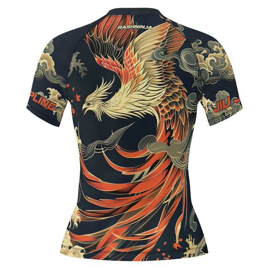 Rashninja Phoenix Wave Shadow Women's Short Sleeve Rash Guard