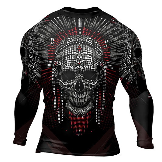 Rashninja Aztec Warrior Feather Men's Long Sleeve Rash Guard