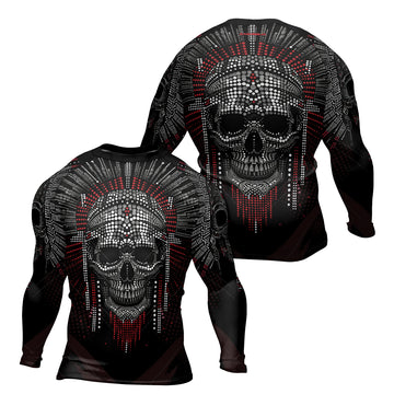 Rashninja Aztec Warrior Feather Men's Long Sleeve Rash Guard