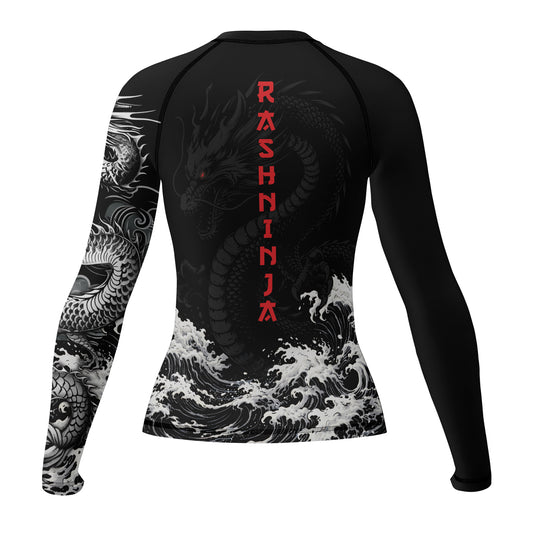 Rashninja Dragon Aurora Gold Women's Long Sleeve Rash Guard