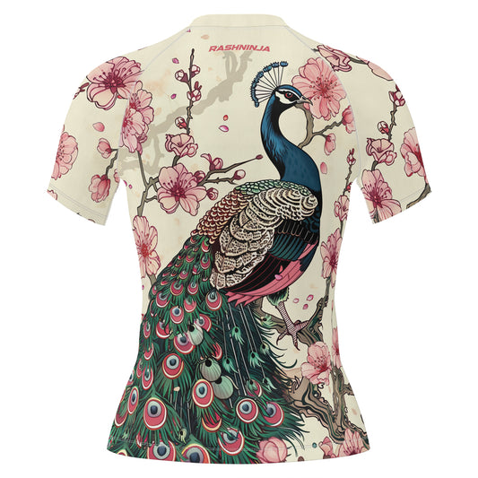 Rashninja Peacock Blossom Women's Short Sleeve Rash Guard