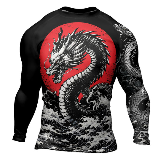 Rashninja Dragon Aurora Gold Men's Long Sleeve Rash Guard